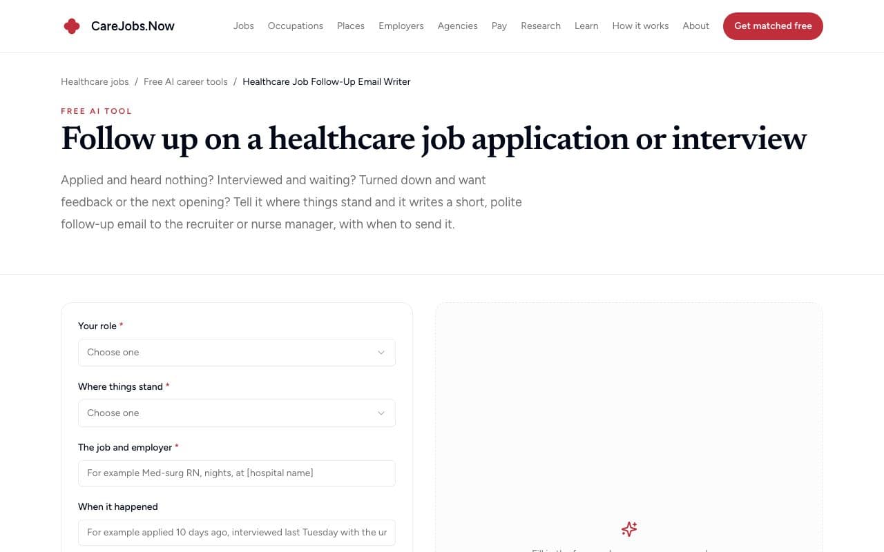 Healthcare Job Follow-Up Email Writer Titelbild